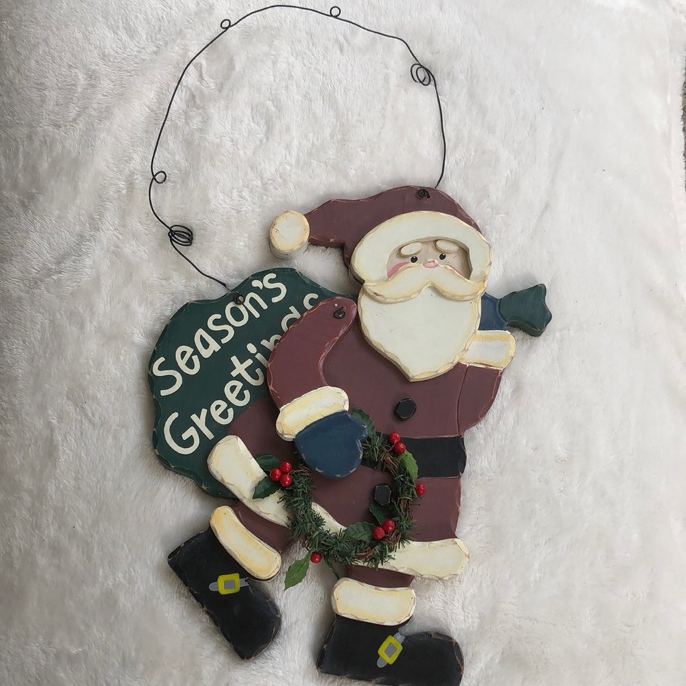Season’s Greetings wood Santa Wall/door decor